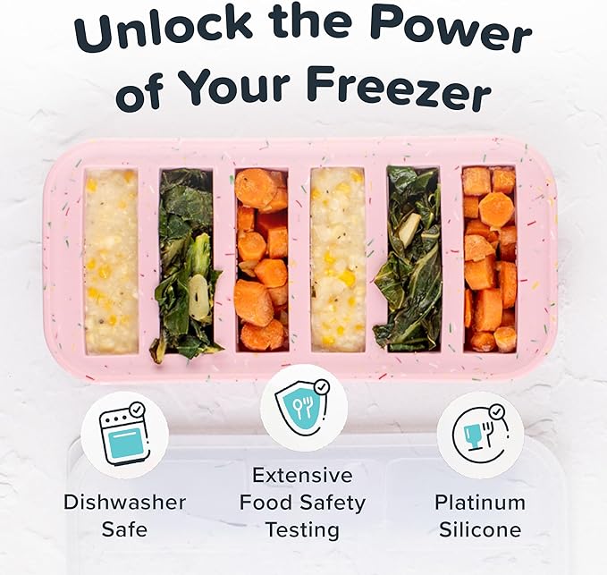 Souper Cubes 1/2 Cup Silicone Freezer Mold, Perfect for Storing Soups, Sauces, Juices, Desserts, Smoothie Prep and More, Half Cup Silicone Freezer Tray - Cotton Candy - 2-Pack