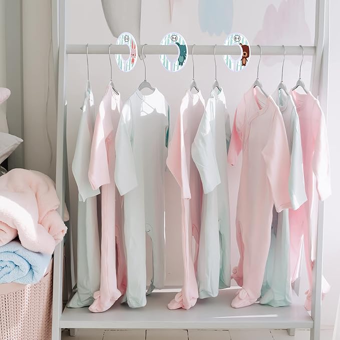 VIS'V Baby Hangers, 11 Inch Velvet Kids Hangers with 6 Pcs Clothes Size Dividers, Infant Toddler Nursery Closet Organization, Non Slip, Gray, 30 Pcs