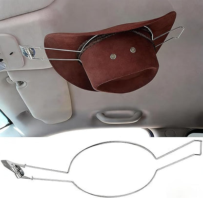 Cowboy Hat Holder and Rack, Built-in Spring Sturdy Heavy Duty Hat Bracket Hanger, Car Mounted for SUV Truck Auto