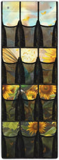 Sunflower Bird Over the Door Hanging Organizer for Closet - Large Storage Bags with Metal Hooks, Space Saving Home Organization