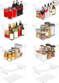 Clear Plastic Storage Bins 8 Pack - Pantry Organizers and Storage, Fridge Organizer for Kitchen, Cabinet, Freezer, Bathroom, Clost, Home Organization