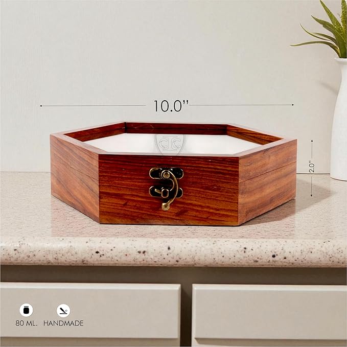 Wooden Spice Box, Masala Container, Condiments Storage Case for Kitchen, Multipurpose Decorative Box - Indian Rosewood Crafted