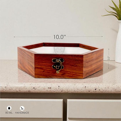 Wooden Spice Box, Masala Container, Condiments Storage Case for Kitchen, Multipurpose Decorative Box - Indian Rosewood Crafted