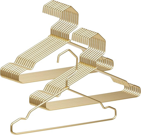 VWV Gold Aluminum Hangers, 20 Pack Baby Hangers，12.6 Inch Children Baby Hanger, Sturdy Metal Children Clothes Hangers for Wardrobe, Space-Saving Toddler Hanger