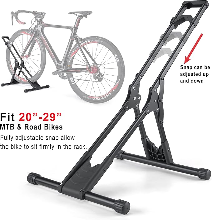 CHEPARK Bike Floor Stand Rack- Indoor Bike Stand for Garage/Home - Bike Storage Bicycle Parking Rack Fit 20”-29” Mountain Road Bikes (2 Bike Rack)