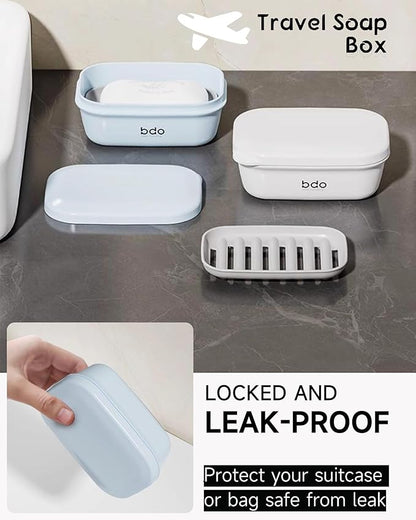 Doter Travel Soap Case, Leakproof Soap Container with Lid, Portable Bar Soap Holder for Traveling, Soap Dishes for Bathroom, Shower, Gym, School, Camping, Vacation, Outdoor
