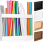 Qinyoung Wooden Straw Holder for Cabinet Door with Double Sided Adhesive Tape Tumbler Straw Organizer for Cupboard Reusable Tumbler Storage Container for Kitchen Counter(White)
