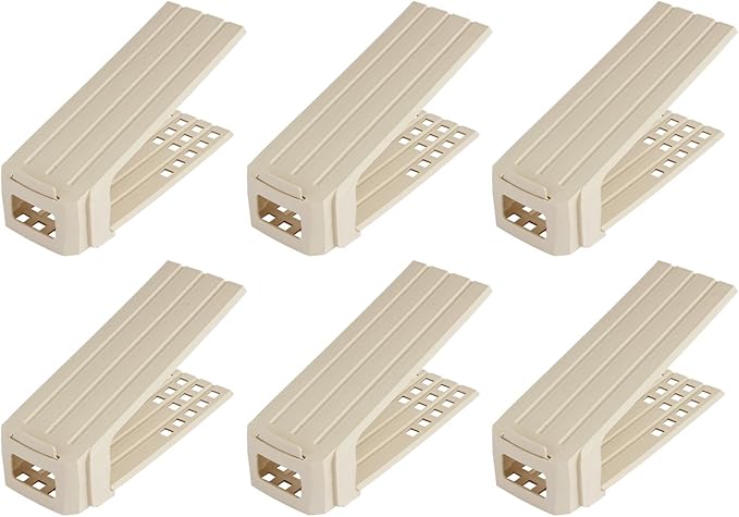 LEC O-903 Space Saving Shoe Stand, Unisex, 6 Pairs, Beige