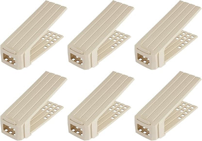 LEC O-903 Space Saving Shoe Stand, Unisex, 6 Pairs, Beige