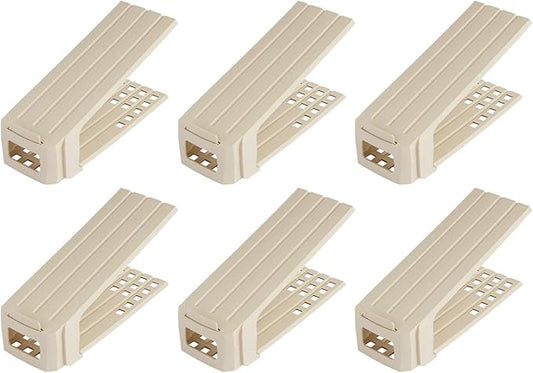 LEC O-903 Space Saving Shoe Stand, Unisex, 6 Pairs, Beige