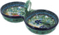 Blue Rose Polish Pottery - Green Teresa Divided Seasoning Cellar - 9.5" x 4.75" - Hand-Painted Ceramic Seasoning Set for Table & Kitchen