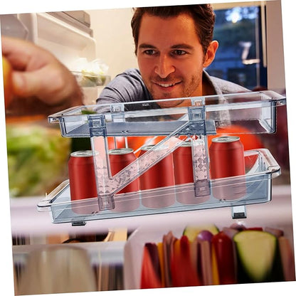 LABRIMP Double Tier Fridge Can Organizer Beverage Dispenser for Beer Wine and Soda for Home and Kitchen Storage