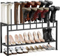 DIMJ Boot Rack 3-Tier - Black Metal Boot Storage Rack for Tall Boots Organizer Tall Boots, Multiuse Shoe Rack for Boots, Sneakers, High-Heel, Entryway, Fit for 8 Pairs, Black