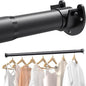 Supforce 2 PACK Closet Rods for Hanging Clothes, 17 to 28 Inches Stepless Adjustable Metal Closet Rod, 1.3 Inches Heavy Duty Clothes Hanging Rod for Closet Wardrobes Laundry RV, Black