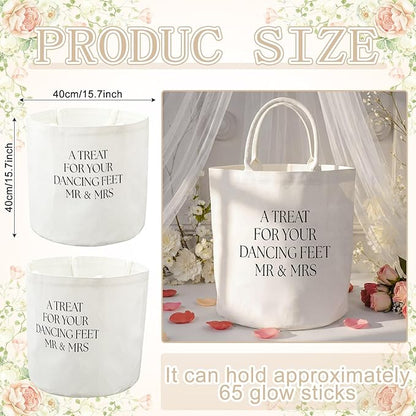 Yungyan Wedding Baskets with Handles 16 inch Large Storage Basket for Wedding Glow Sticks Slippers Flip-flops Umbrella Blankets Gift Container for Ceremony Ivory White(Treat for Feet)