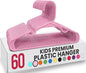 Utopia Home 60 Pack Kids Hangers - 11.5 Inch Plastic Baby Hangers for Closet - Childrens Hanger for Clothes & Infant Hanger for Closet - for Everyday Standard Use (Baby Pink)