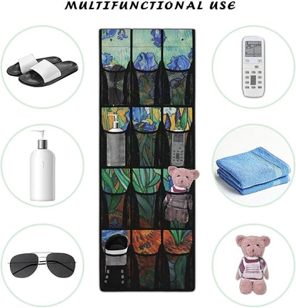 Generic Irises Over the Door Pantry Organizer Reusable Over The Door Storage Organizer for Clothes Easy to Hang Behind The Door Making The Area Tidy and Orderly