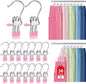 36 Pack Boot Hangers Clips for Closet, Laundry Hooks Hanging Clips Pants Hangers with Clips Legging Organizer Clothes Pins Hanger Clips for Closet Organizer Towel Socks Hats Jeans Home Travel Pink