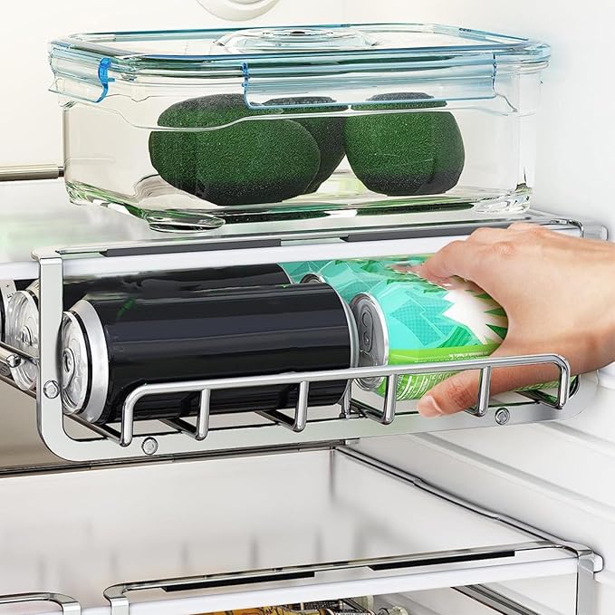 Drink Organizer For Fridge - Soda Can Organizer Dispenser For Refrigerator - Soda Can Fridge Drink Organizer - Refrigerator Beverage Organizers And Storage For Refrigerator Organizing