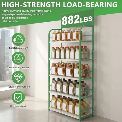 5 Tier Soda Can Organizer with Signboard Floor Standing Snack Candy Rack Display for Kitchen Office and Convenience Store