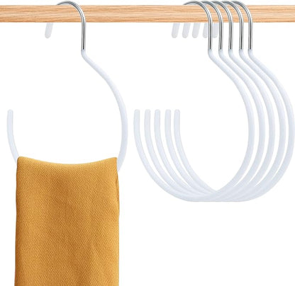 Scarf Ring Hangers, 15 Pcs Non-Slip Belt Rack Tie Hanging Hooks Closet Accessories Scarf Organizer Storage Holders for Ties Scarves Belts Tank Tops Pashminas (White)