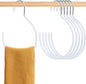 Scarf Ring Hangers, 15 Pcs Non-Slip Belt Rack Tie Hanging Hooks Closet Accessories Scarf Organizer Storage Holders for Ties Scarves Belts Tank Tops Pashminas (White)