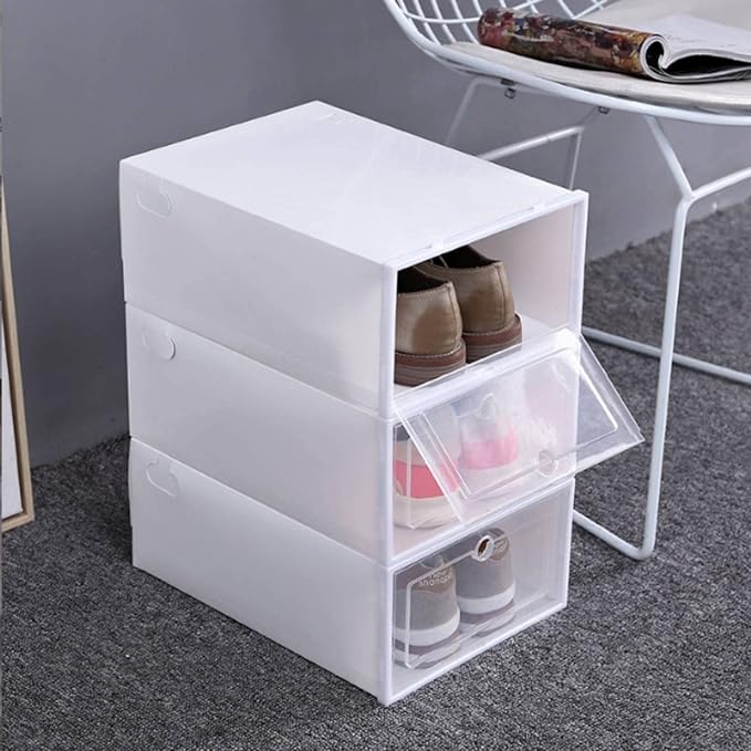 24pcs Thicken Shoe Storage Box Transparent Shoes Case Space-saving Organizer for Closets Entryways Spaces for Easy Access