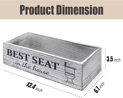 Rustic Farmhouse Bathroom Decor Box, Toilet Paper Basket with 2 Sides Signs, Gray-wash Your Hands