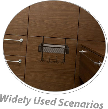 MAGICLULU Door Storage Organizer with Hooks Multi-Layer Mesh Basket Rack for Bathroom Kitchen and Bedroom Waterproof Design Easy Installation Space-Saving Solution
