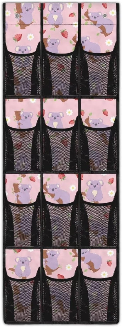 Koala 1 Packs Narrow Over the Door/Wall Shoe Organizer,Nursery Organization,Over The Door Organizer,Small Hanging Shoe Rack for Closet with Mesh Pocket for Bathroom,Foldable