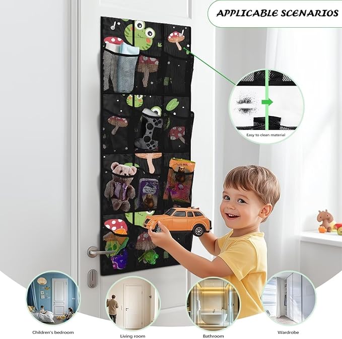 Frog Mushroom Over The Door Shoe Storage,Back of Door Shoe Organizer,Hanging Garage Storage Rack,Hanging Shoe Organizer,Classroom Headphone Storage,Over The Door Shoe Organizer