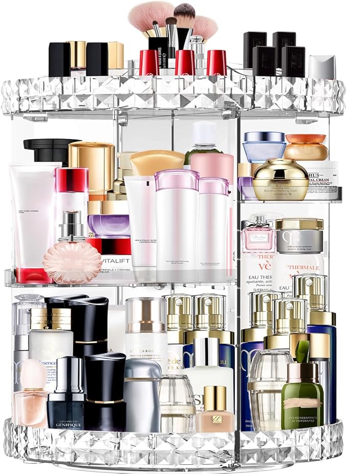 Makeup Organizer 360 Degree Rotating 7 Adjustable Layers Large Capacity Cosmetic Organizer Transparent Make Up Organizers and Storage