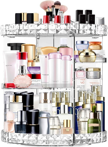 Makeup Organizer 360 Degree Rotating 7 Adjustable Layers Large Capacity Cosmetic Organizer Transparent Make Up Organizers and Storage