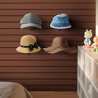 6 Pcs Slat Wall Hat Display Rack, Slat Wall Hat Racks for Vendors, Slatwall Hat Display for Baseball Hats Beanies Wigs Organization, Home, Retail Store
