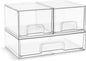 Sorbus Acrylic Storage Containers - 3 Pack, Stackable Storage Bins Set for Bathroom Organization - Clear Acrylic Drawer Organizers - Makeup Case Pull-Out Drawers (4.4’’ Tall and 12.1’’ Wide)