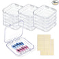 16 Pcs Acrylic Press on Nail Storage Box with Adhesive Double Sided Tape, Press on Nails Packaging Fake Nail Storages Case for Fake Nail Storage Nail Display Nail Salon