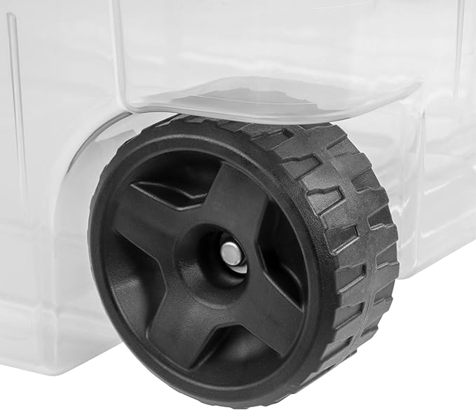 160 Quart Wheeled Storage Bin with Latching Lid, Extra Large Heavy Duty Clear Plastic Stackable Tote on Wheels，Rolling Storage Container with Pull Handle for Home Organization, Gray(2-Pack)