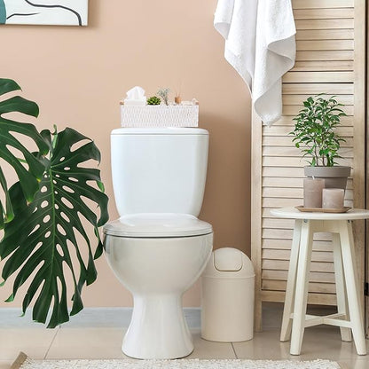 Boao 3 Pcs Boho Storage Wicker Baskets Handmade Woven Decorative Paper Rope Baskets for Organizing with Handle Countertop Toilet Paper Storage Container for Toilet Tank Top(White,Rectangle)