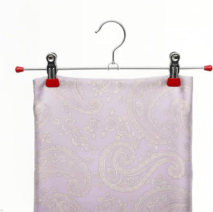 Mawa by Reston Lloyd Non-Slip Space-Saving Clothes Hanger For Pants & Skirts with Two Non-Slip Clips, Style K/30D, 12-Inch, Set of 10, Red