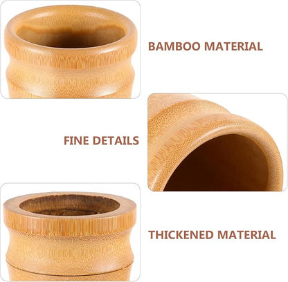 DOITOOL Bamboo Chopsticks Holder 6.29X3.54X3.54In Kitchen Utensil Organizer Cup Flatware Storage Canister for Home Restaurant and Food Service