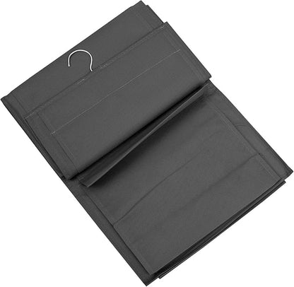 Folding Hanging Shoe Organizer Bag Large Capacity Multi-Grid Storage Pouch Black Portable Space-Saving Hanging Shoe Holder for Home and Dormitory