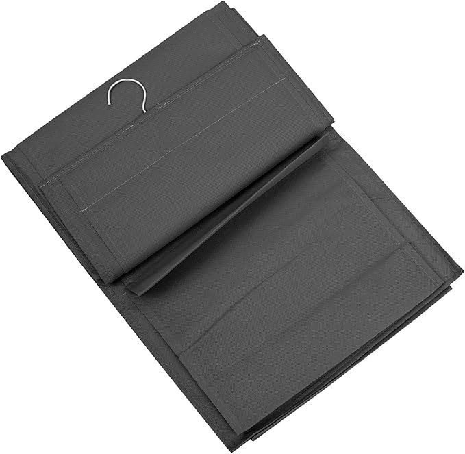 Ipetboom Foldable Large Capacity Hanging Shoe Organizer Bag, Multi-grid Hanging Storage Pouch, Black Portable Shoe Storage for Home Closet and Door Use