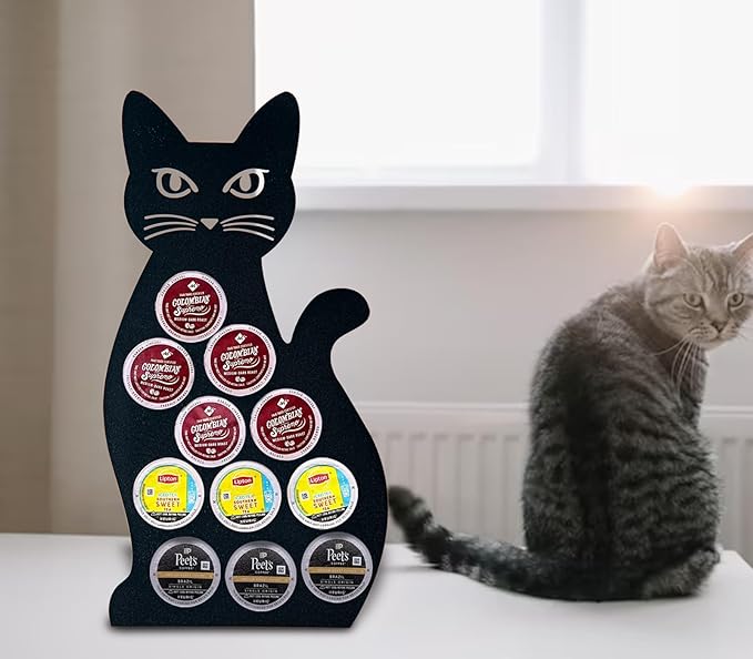 dgudgu Cat Coffee Pod Holder For K Cup Holder Black Coffee Pod Organizer K Pod Holder For Counter
