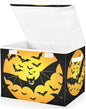 senya Halloween Storage Baskets Collapsible Storage Bins with Lids, Bat Pattern Storage Boxes Clothes Baskets for Organizing