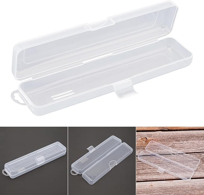Transparent Tableware Storage Case, Portable Flatware Utensil Box, Clear Cutlery Organziers Container for Travel Camping Picnic (7.8 x 1.8 x 1.1 inch)