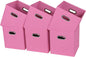 Black Fabric Cubby Storage Bins,13x13x13 Inches ,Cube Organizer Bin Foldable Storage Boxes with Dual Handles Fabric Organizer Box and collapsible Storage basket,Set of 6,Pink