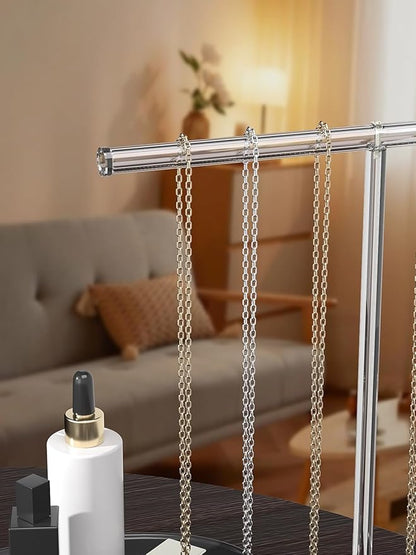 Acrylic Jewelry Necklace Organizer Holder for Women, Bracelet Display Stand for Vendors, Clear Storage Hanger for Small Necklace, Jewelry Hanging Tree Stand for Selling (1 Tier)