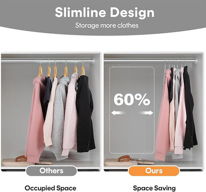 UNEED Hangers 32 Pack, Plastic Non-Slip Black Hangers, No Shoulder Bumps, Curved Design to Protect Clothes Shape (Grey)