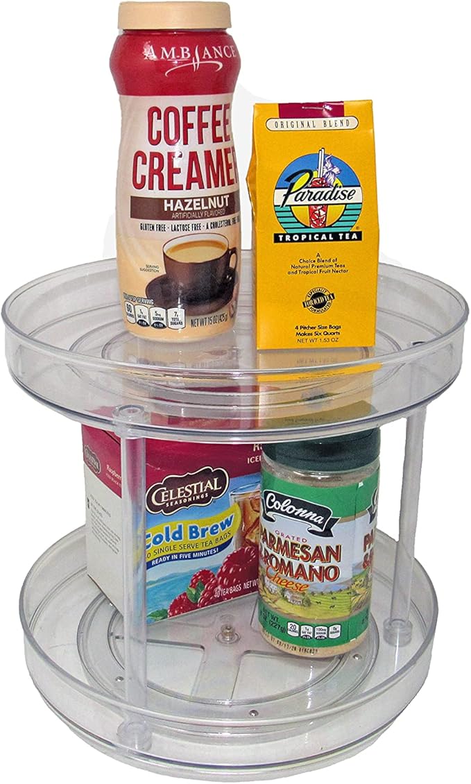 Dial Industries Lazy Susan Turntable Organizer for Pantry, Cabinet, Countertop, 2 Tier, 10.5 Inch