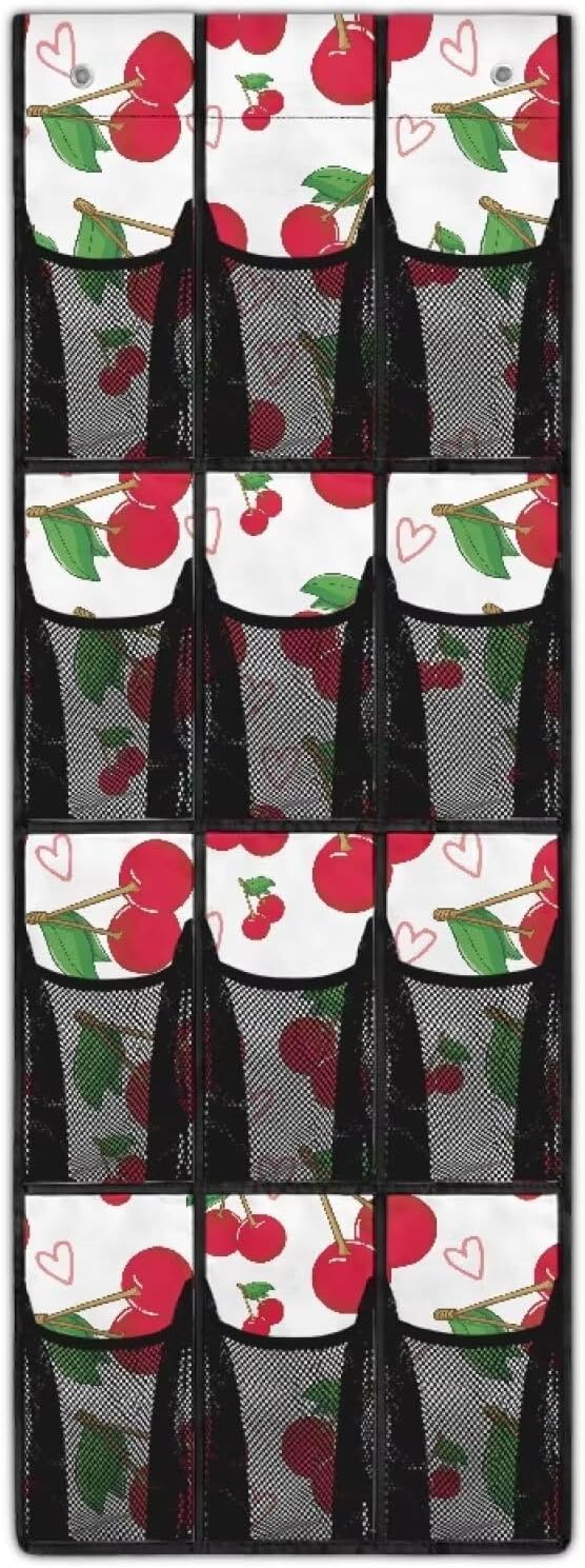 Over The Door Shoes Organizers,Cherry Heart Behind Door Shoes Hang Holder Rack,Storage for Small Spaces Waterproof Reusable